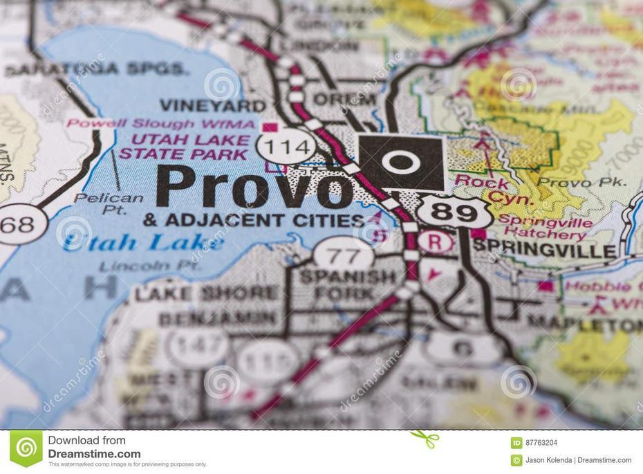 Provo, Utah On Map Stock Photo. Image Of Utah, Print – 87763204, Provo, United States, Orem Utah, Provo Orem Utah