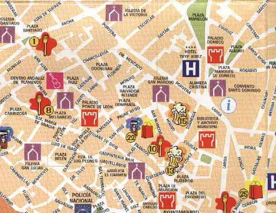 Street Map Of Jerez – 10, Jerez, Guatemala, Ceuta, Sevilla Andalucia Spain