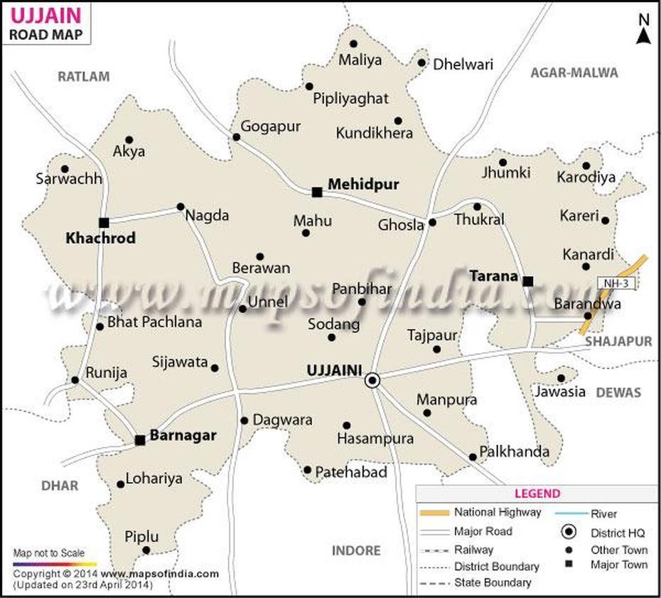 Ujjain Road Map, Ujjain, India, Kshipra  River, Indore India