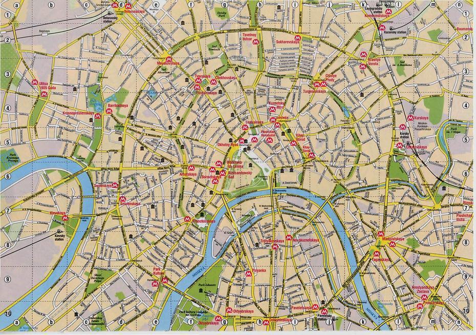 Detailed Road Map Of Moscow City Center. Moscow City Center Detailed …, Moscow, Russia, Capital Of Russia, Saratov Russia