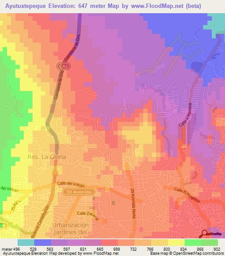Elevation Of Ayutuxtepeque,El Salvador Elevation Map, Topography, Contour, Ayutuxtepeque, El Salvador, San Miguel El Salvador, Apopa El Salvador