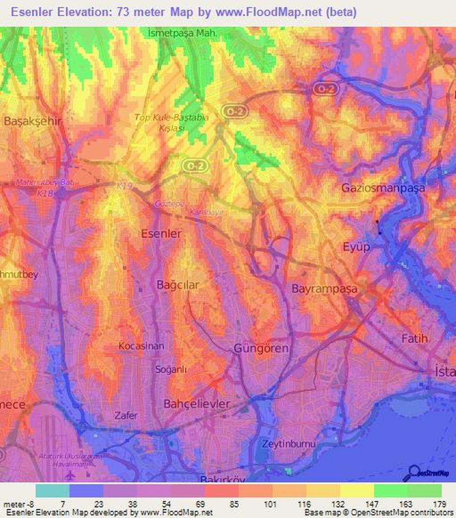 Esenler, Turkey, Elevation , Esenler, Turkey