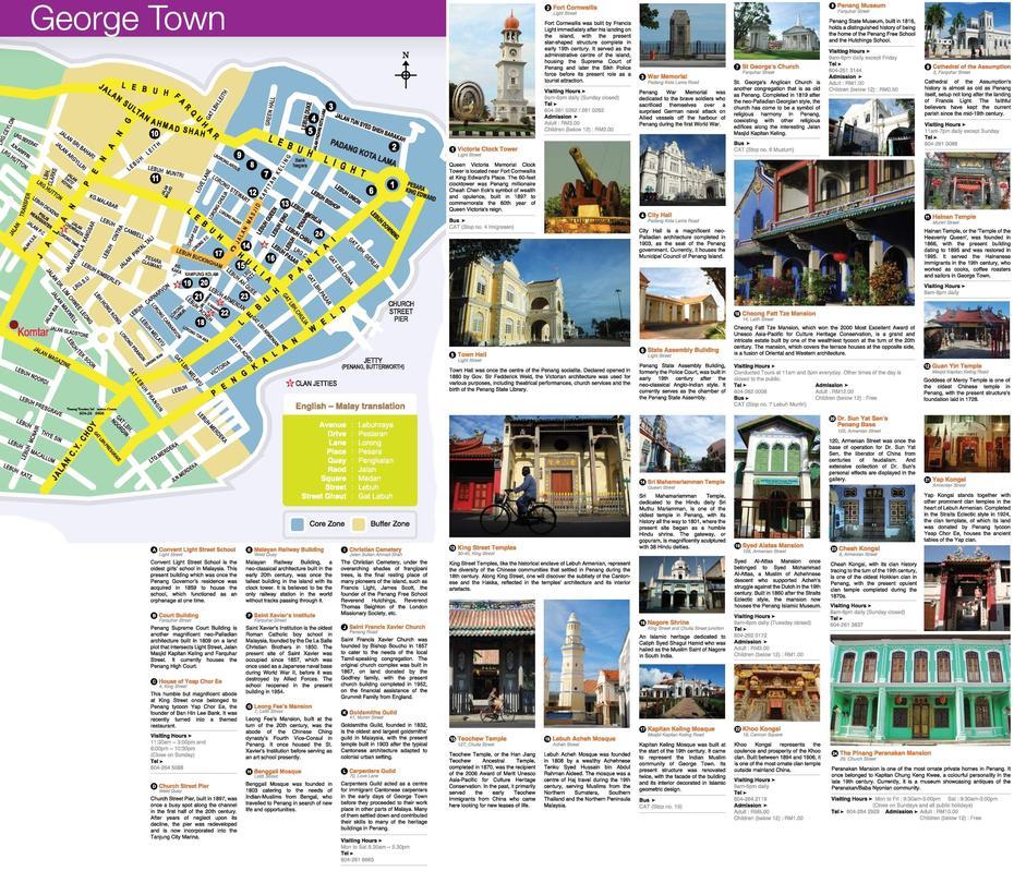 George Town Sightseeing Map, George Town, Malaysia, Penang Island, George Town Malaysia Girls