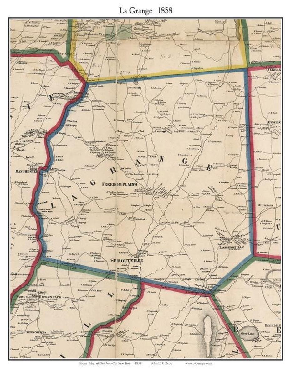 Lagrange, New York 1858 Old Town Map Custom Print – Dutchess Co. – Old Maps, Lagrange, United States, Lagrange Ohio, La Grange Ky