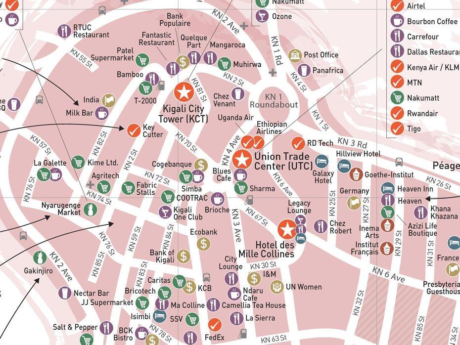 Map Of Kigali Neighborhoods, Kigali, Rwanda, Rwanda Cities, Rwanda District