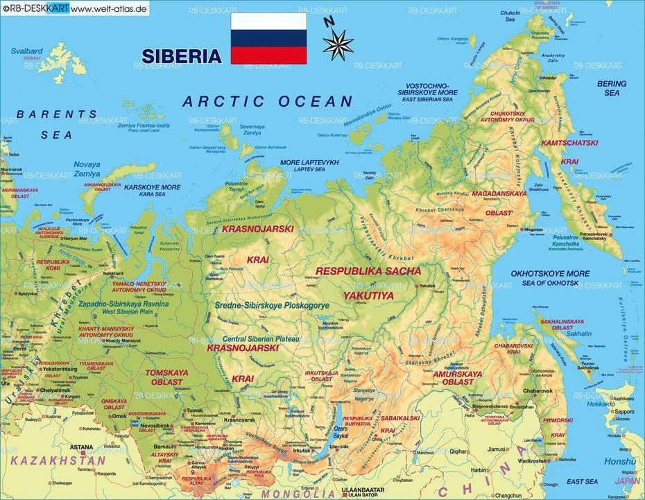 Map Of Siberia (Russia) – Map In The Atlas Of The World – World Atlas, Segezha, Russia, Russia Asia, Northern Russia