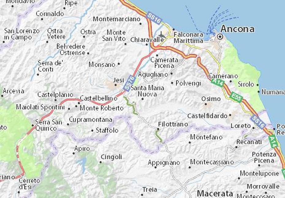 Michelin Santa Maria Nuova Map – Viamichelin, Iesi, Italy, Fano Italy, Camerino Italy