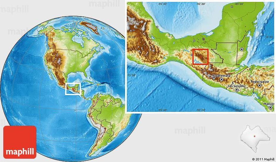 Physical Location Map Of Amatenango Del Valle, Amatenango De La Frontera, Mexico, Frontera De Mexico Y Usa, Frontera México Usa