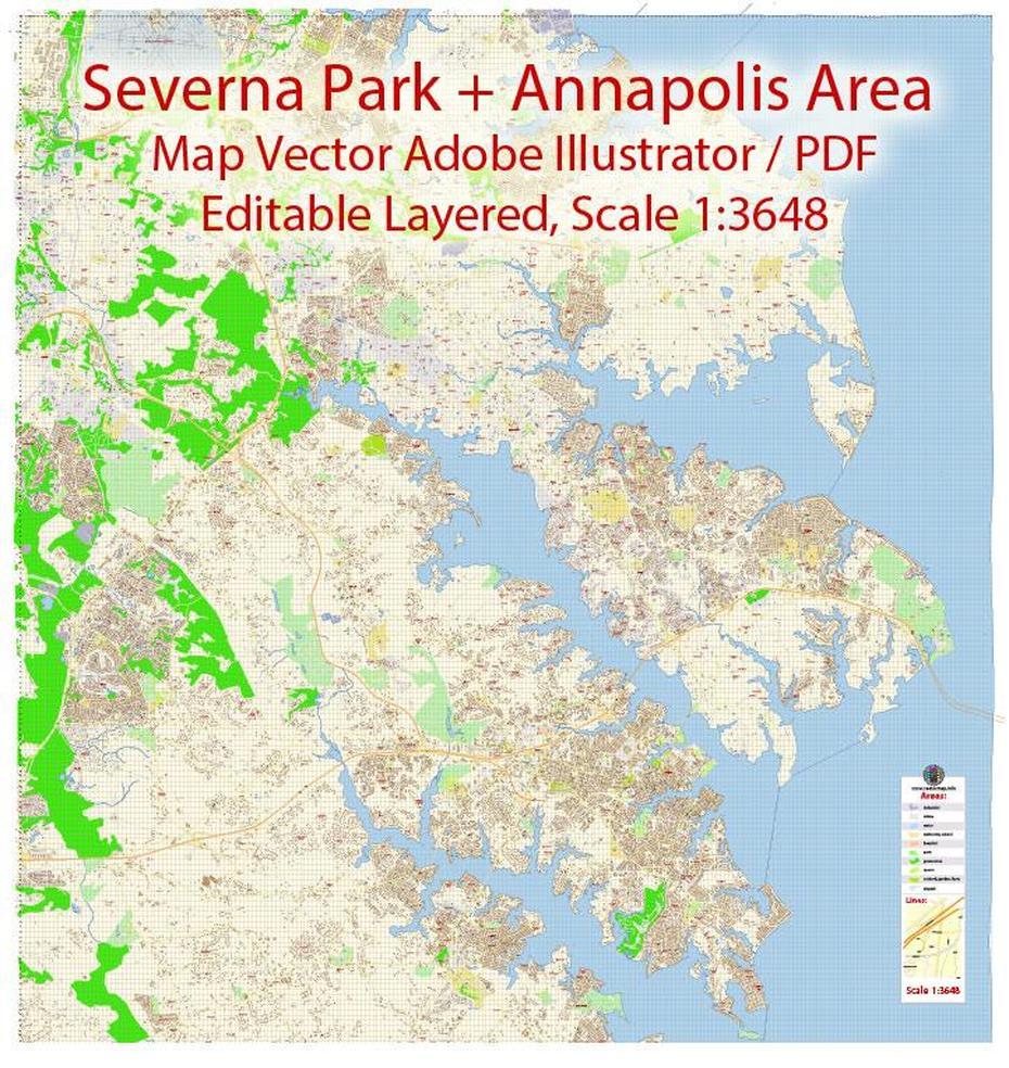 Severna Park + Annapolis Maryland Map Vector Exact City Plan Detailed …, Severna Park, United States, Severna Park Community Center, Severna Park Weather