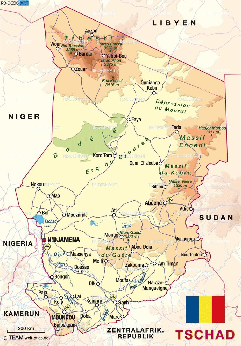 Chade | Mapas Geograficos Do Chade – Enciclopedia Globaltm, Koumra, Chad, Chad Capital, Lake Chad Location