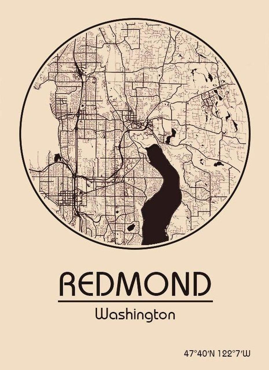 Karte / Map ~ Redmond, Washington – Vereinigte Staaten Von Amerika …, Redmond, United States, Redmond Oregon, Redmond Wa