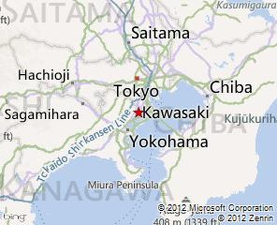 Kawasaki Map, Kawasaki, Japan, Tokyo Bay, Hakodate Japan