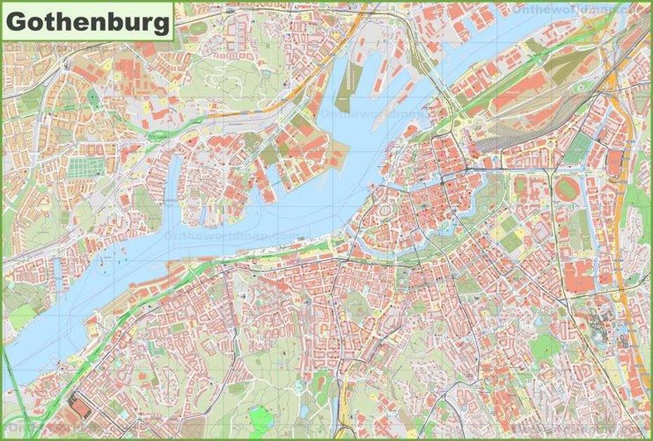 Large Detailed Map Of Gothenburg, Gothenburg, Sweden, Sweden Location, Sweden Country