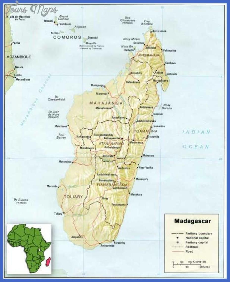 Madagascar Map – Toursmaps, Ambinanisakana, Madagascar, Madagascar Towns, Madagascar River