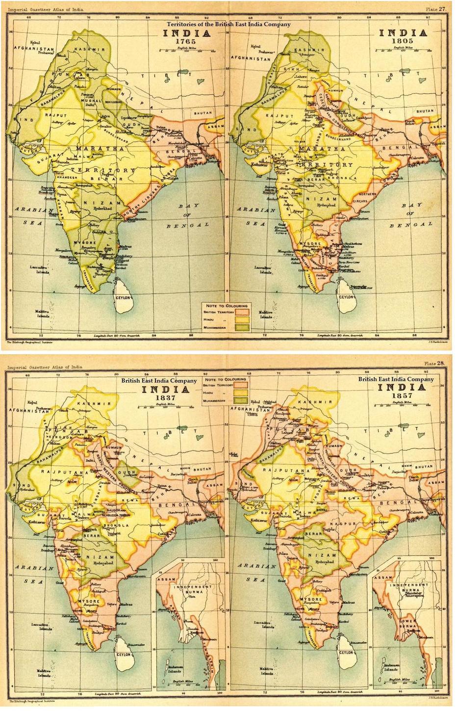 Map Of India In 1765/1805/1837/1857[1241X1933] : India, Shīyāli, India, Free  Of India, India  Modern