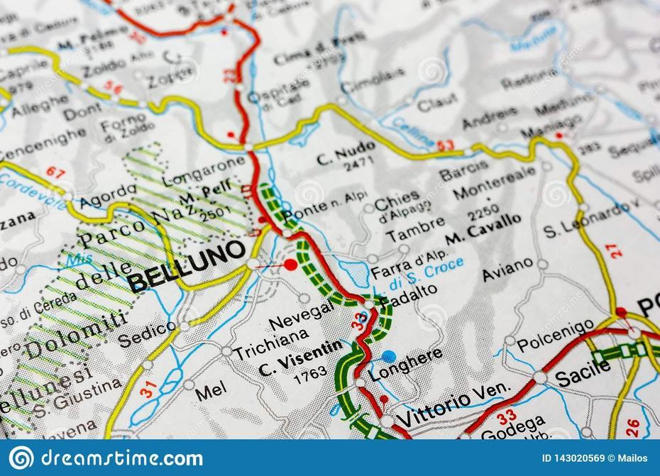 Mapa Geografico Del Pais Europeo Italia Con La Ciudad De Belluno Imagen …, Belluno, Italy, Belluno Italia, Trentino