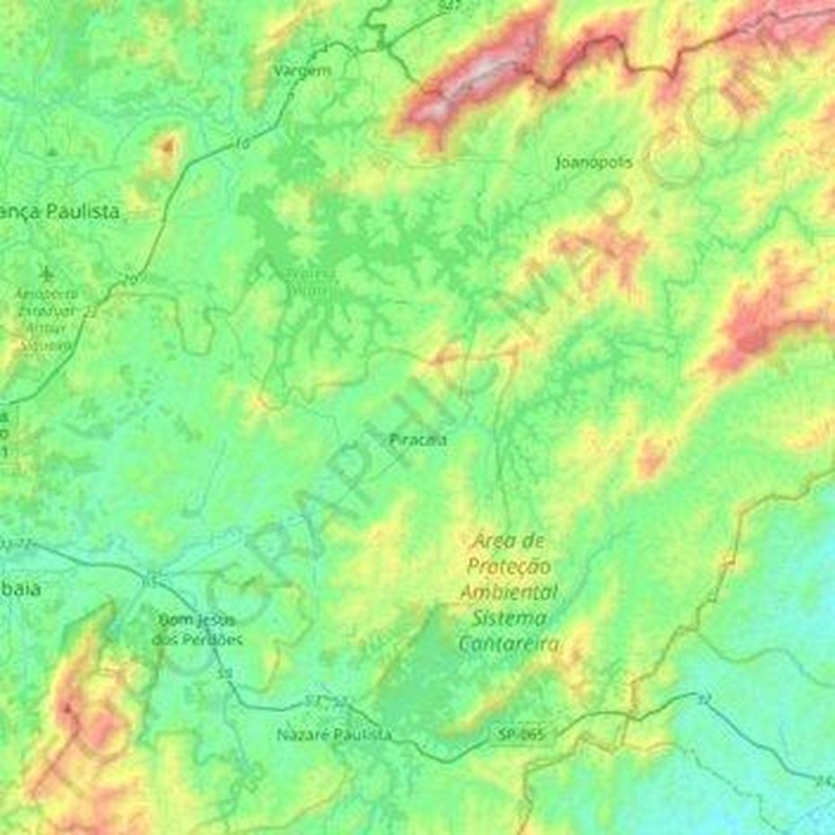 Mapa Topografico Piracaia, Altitude, Relevo, Piracaia, Brazil, Piracaia, Brazil