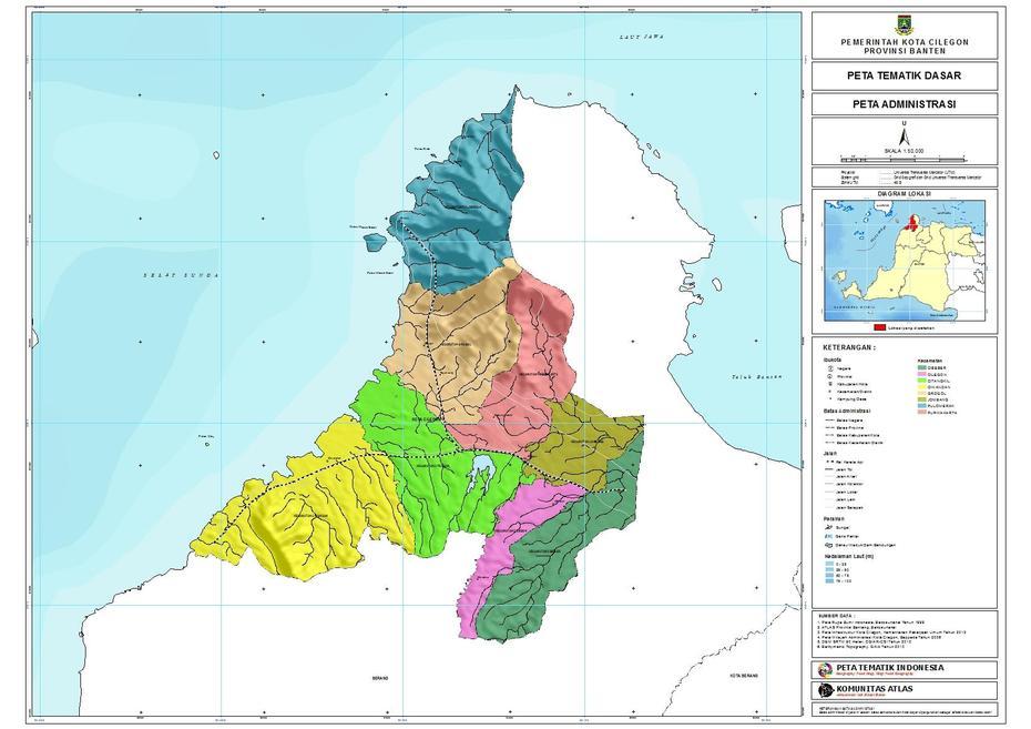 Peta Kota Cilegon, Cilegon, Indonesia, Pontianak Indonesia, Serang- Banten