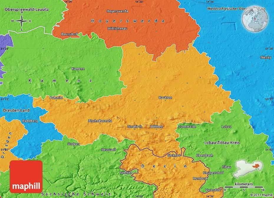 Political Map Of Bautzen, Bautzen, Germany, Battle Of Bautzen 1813, Gablenz Germany