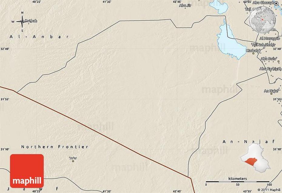 Shaded Relief Map Of Karbala, Karbalā’, Iraq, Ramadi Iraq, Karbala  Muharram