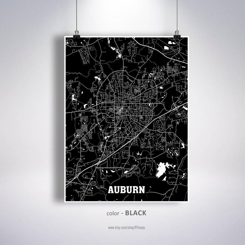 Auburn Map Print Auburn City Map Alabama Al Usa Map Poster | Etsy, Auburn, United States, Auburn, United States