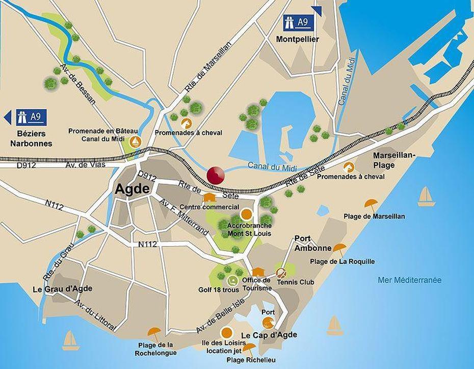 B”Map Agde/Cap Dagde | France | Pinterest | Cap, France And Montpellier”, Agde, France, Marseille France, Agde Weather