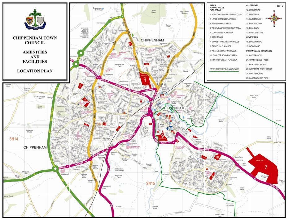 Chippenham Town Map – Chippenham Wiltshire Uk  Mappery, Chippenham, United Kingdom, Lancashire England, Bolton Street