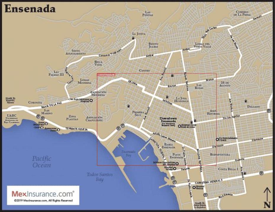 Ensenada Map  Ensenada Baja Map  Mexinsurance – Mexico Insurance, Ensenada, Mexico, Loreto Mexico, Ensenada Baja California Mexico