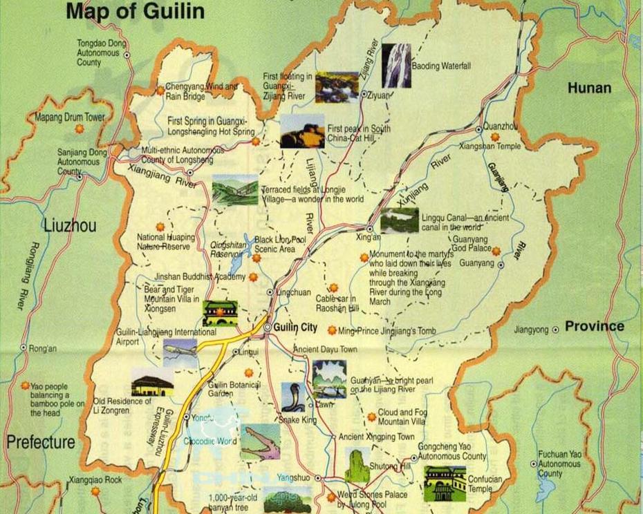 Guilin Map, Guilin China Map, Map Of Guilin, Yangshuo & Longsheng, Guilin, China, Guilin China Tourism, Guilin Chinese