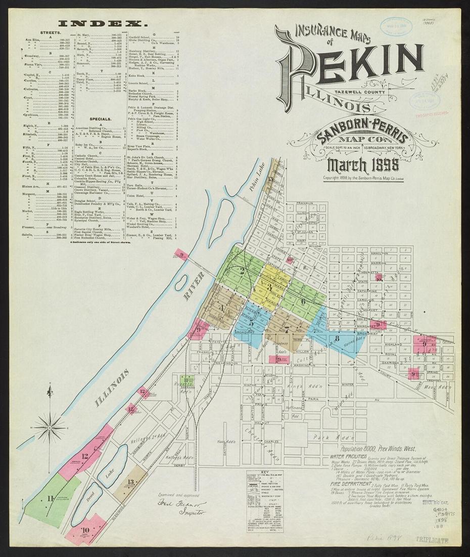 Insurance Maps Of Pekin, Tazewell County, Illinois, March 1898 …, Pekin, United States, Pekin Weather, Pekin Nd