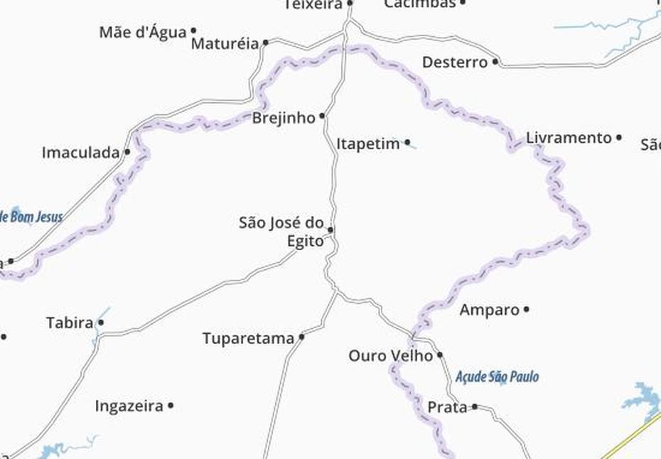 Kaart Michelin Sao Jose Do Egito – Plattegrond Sao Jose Do Egito …, São José Do Egito, Brazil, São José Do Egito, Brazil