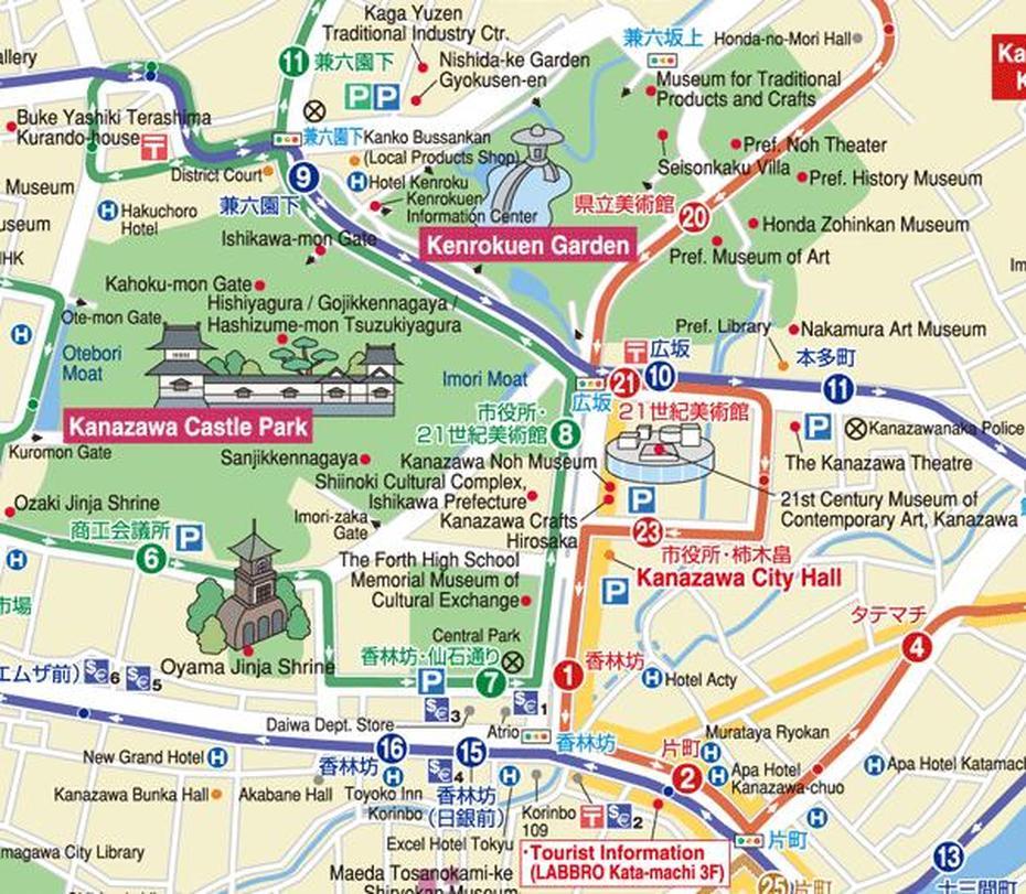 Kanazawa Map, Kanazawa, Japan, Tokyo To Kanazawa, Kanazawa Museum