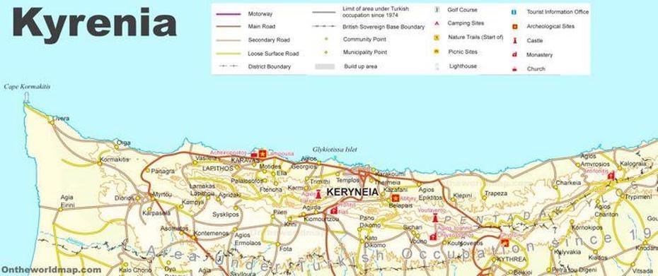 Kyrenia District Tourist Map, Kyrenia, Cyprus, Protaras Cyprus, Cyprus Road