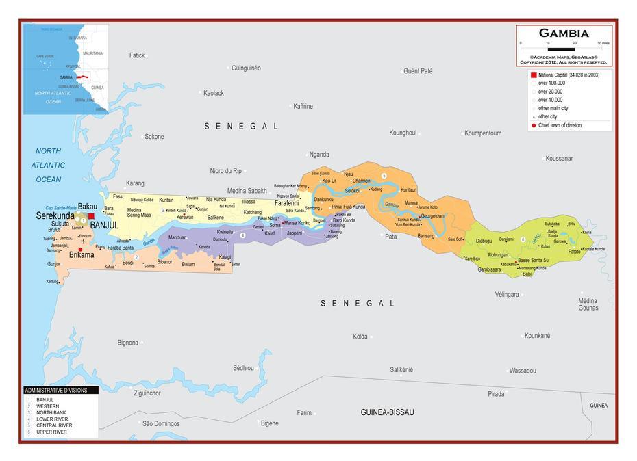 Large Detailed Political And Administrative Map Of Gambia With Roads …, Sareh Mowndeh, The Gambia, Of Gambia Africa, Gambia Location