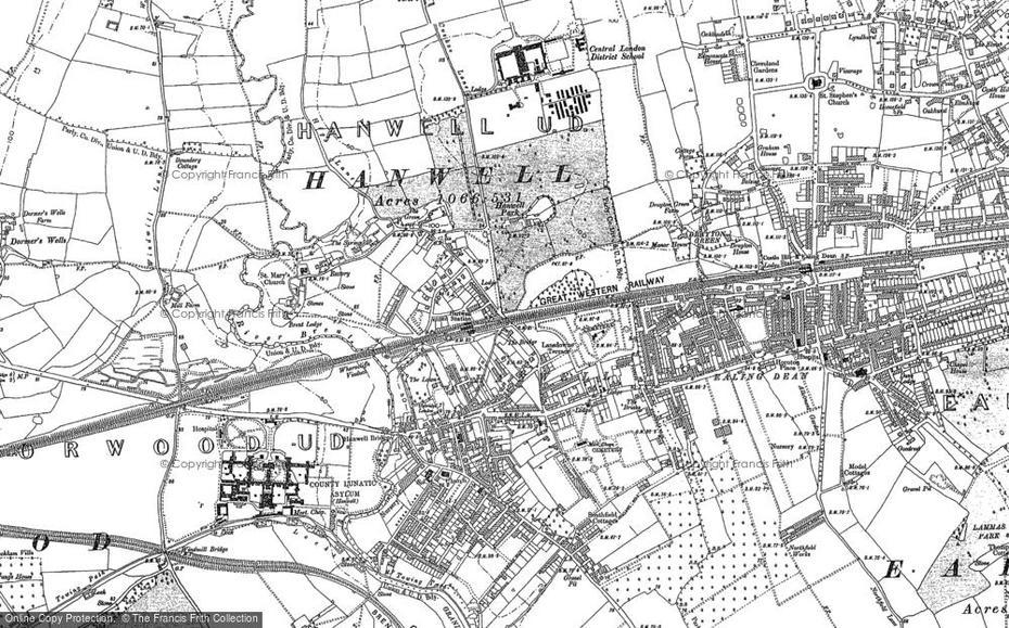 Map Of Hanwell, 1865 – Francis Frith, Hanwell, United Kingdom, Ealing Borough, Hanwell Community Centre