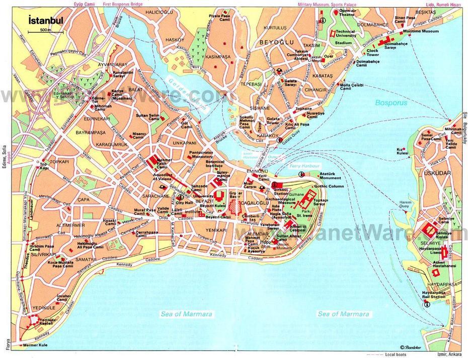 Map Of Istanbul Attractions | Planetware | Istanbul, Reisen, Reisefuhrer, Istanbul, Turkey, Ephesus Turkey, Istanbul .Pdf