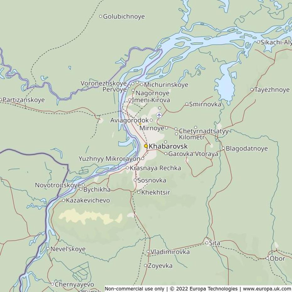 Map Of Khabarovsk, Russia | Global 1000 Atlas, Khabarovsk, Russia, Far East Russia, Yakutsk Russia