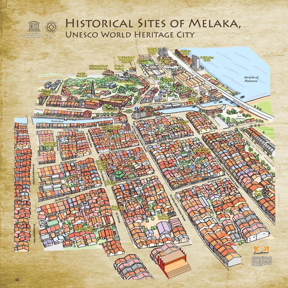 Melaka Street Map 2014/2015, Melaka, Malaysia, Selangor Malaysia, Melaka Town