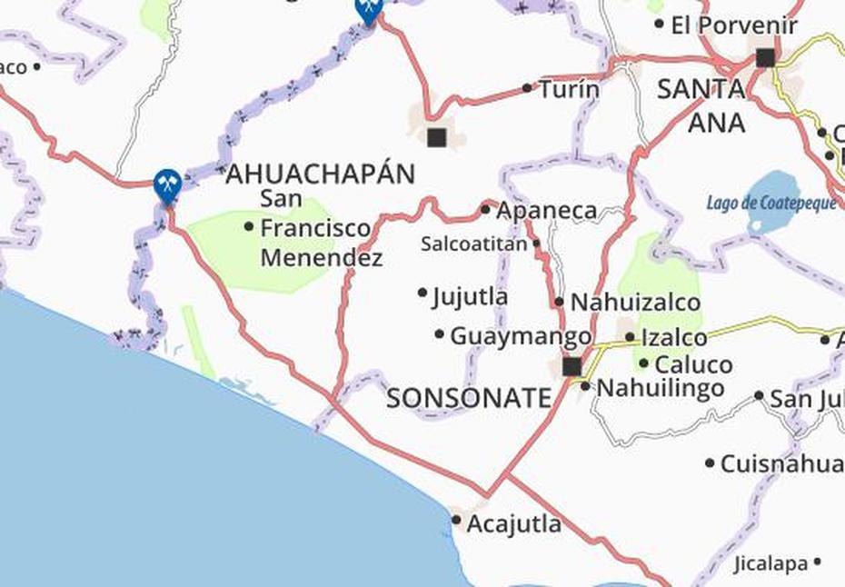 Michelin Jujutla Map – Viamichelin, Jujutla, El Salvador, El Salvador Volcano, El Salvador Mexico