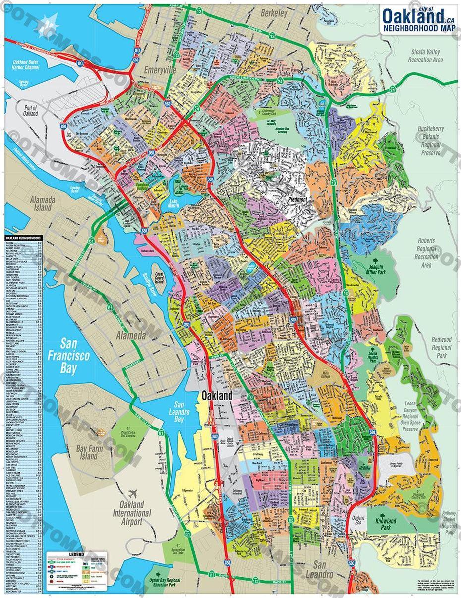 Oakland Map – Pdf, Vector, Royalty Free  Otto Maps, Oakland, United States, Jack London Square Oakland, San Francisco  Port