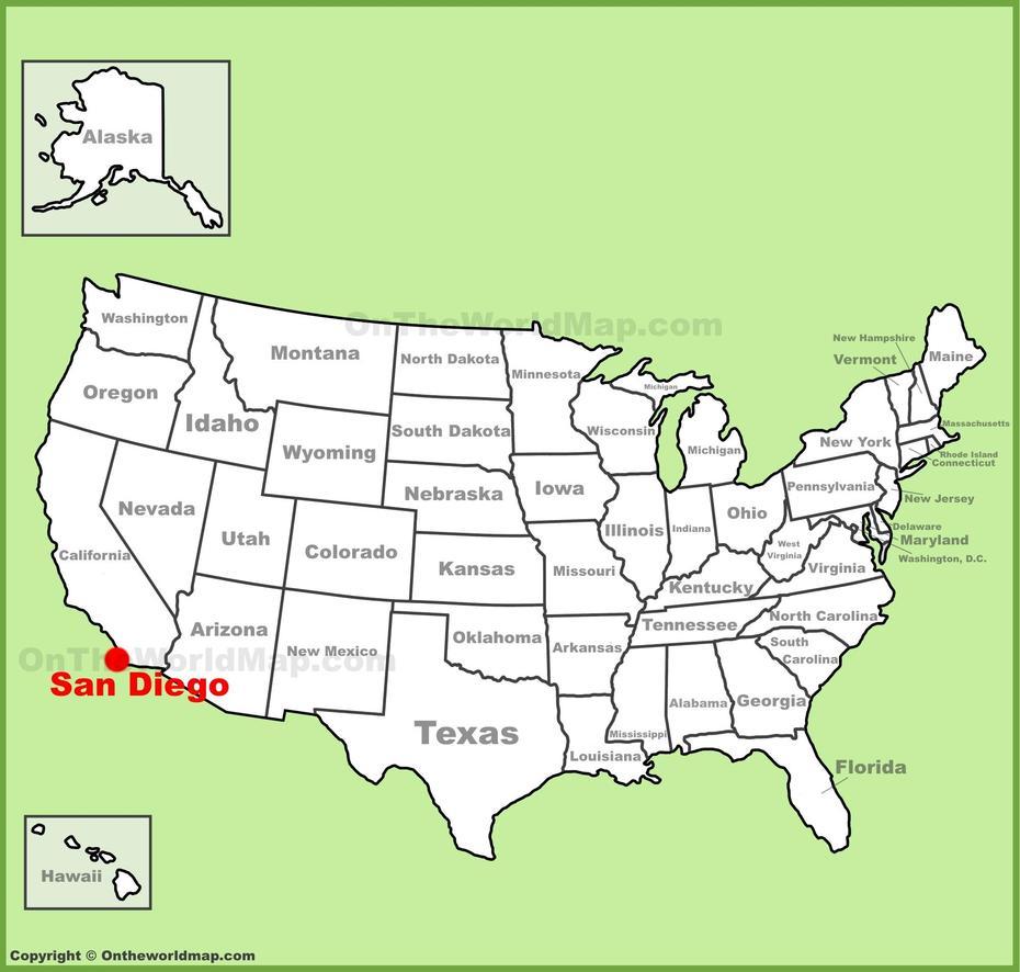 San Diego Location On The U.S. Map, San Diego, United States, San Diego Hotel, San Diego A