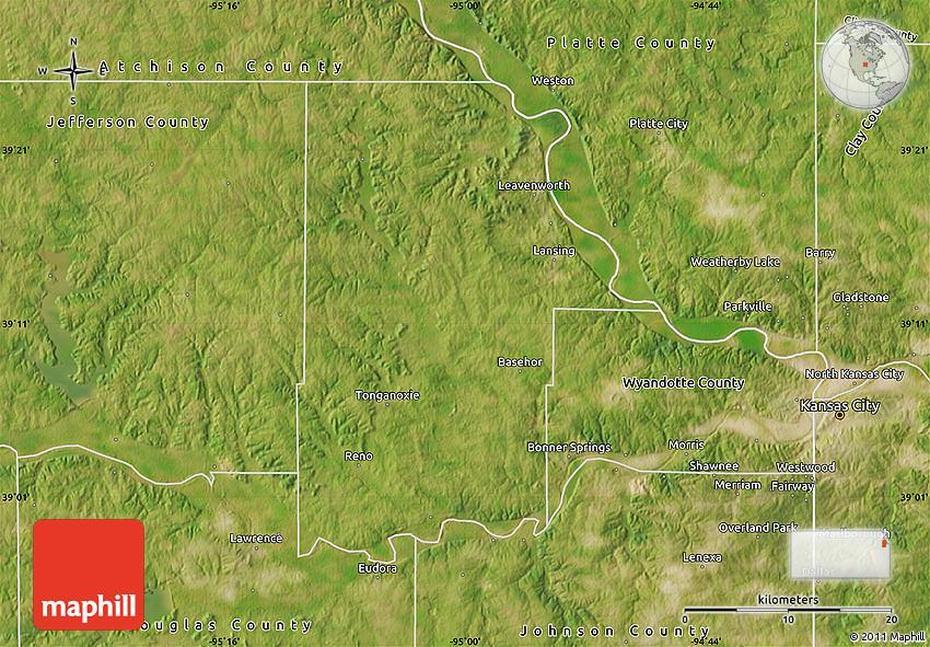 Satellite Map Of Leavenworth County, Leavenworth, United States, Fort Leavenworth Kansas, Leavenworth Starbucks