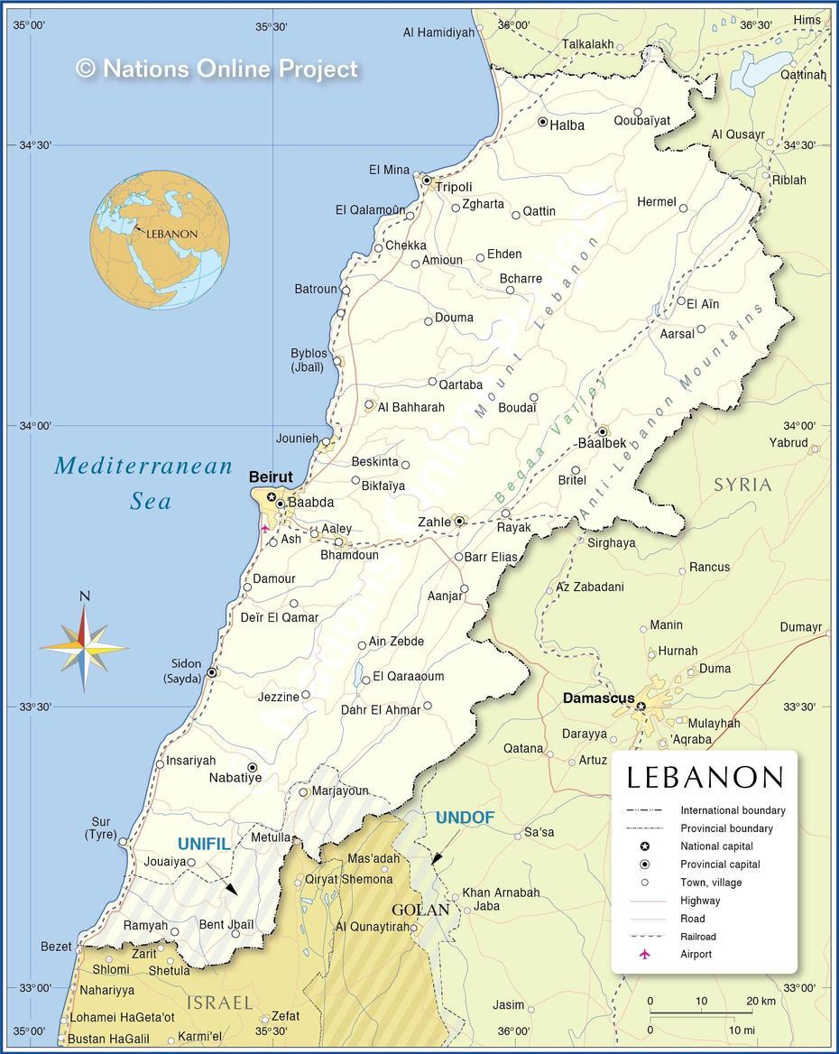 Where Is Beirut On A Map, Zghartā, Lebanon, Country Of Lebanon, Lebanon Asia