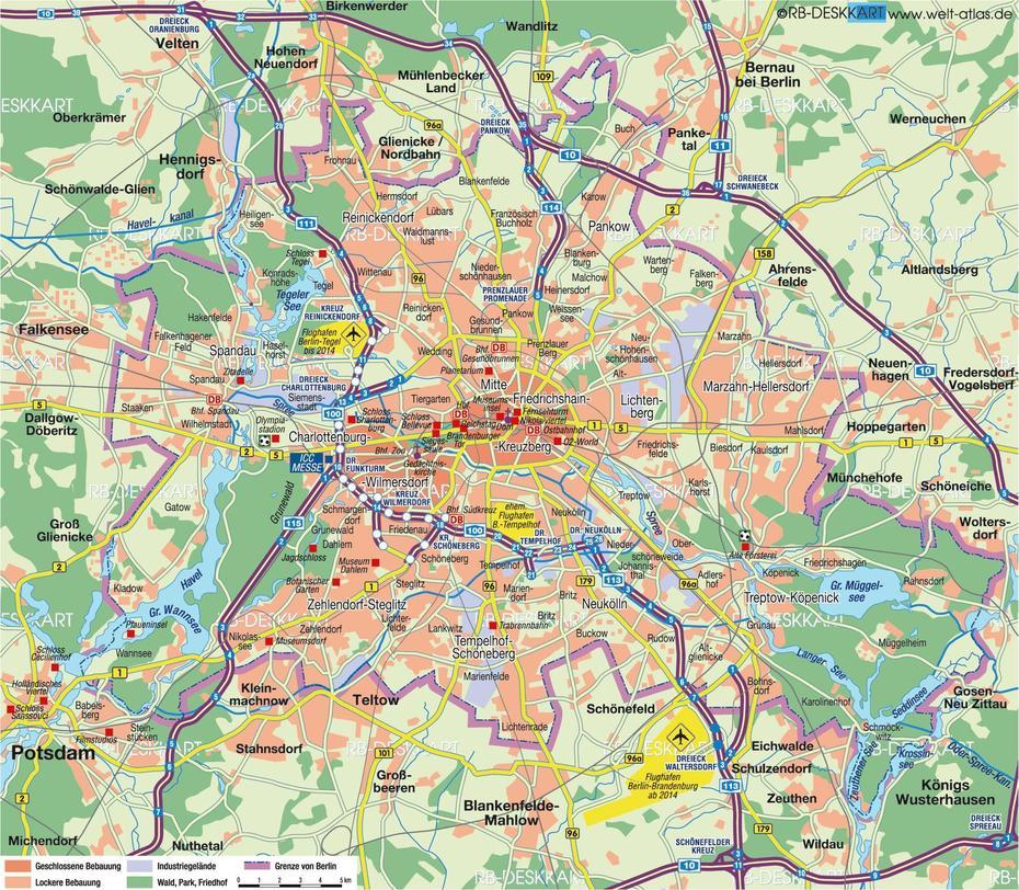 Berlin Map – Berlin City Map (Germany), Berlin, Germany, Street  Of Berlin, East Berlin Wall