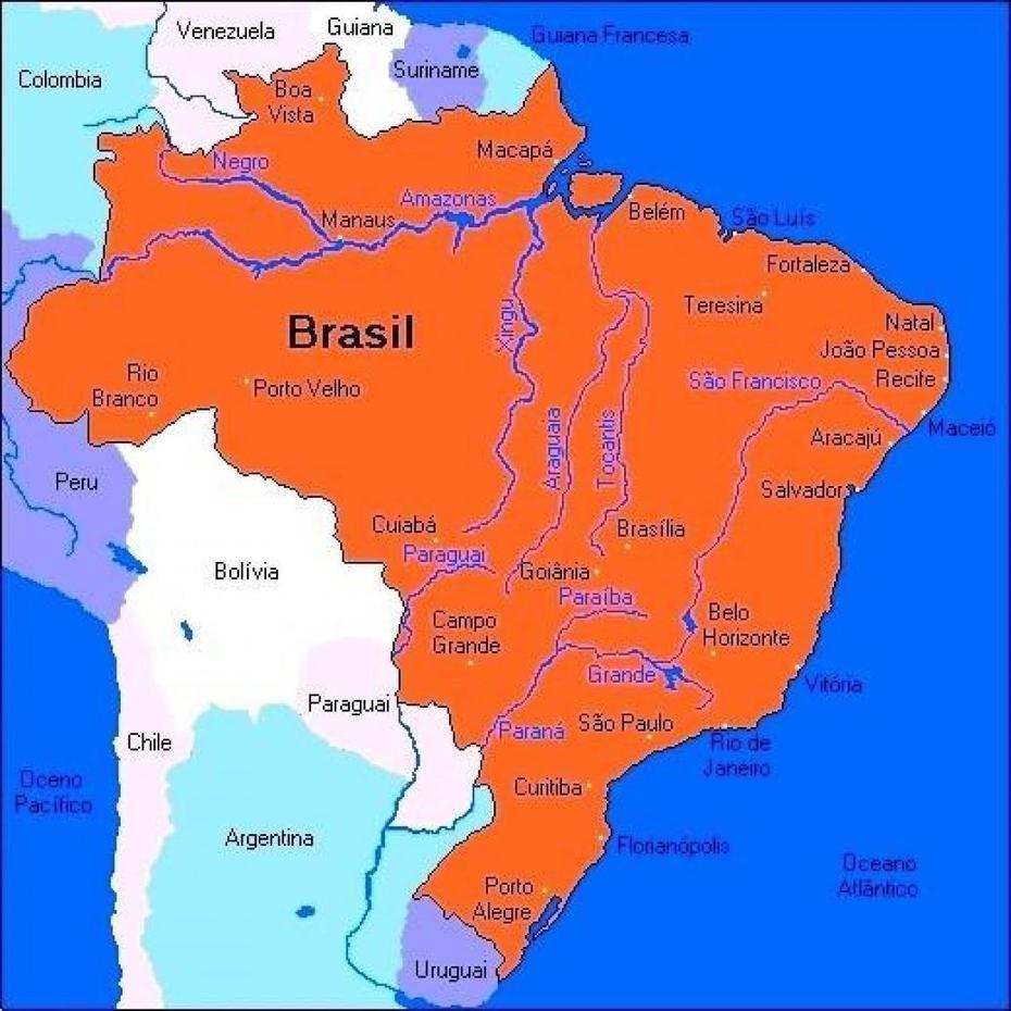 Brasil Rios Mapa – Brasil Mapa Rios (Sur America – Americas), Dois Córregos, Brazil, Dois Córregos, Brazil