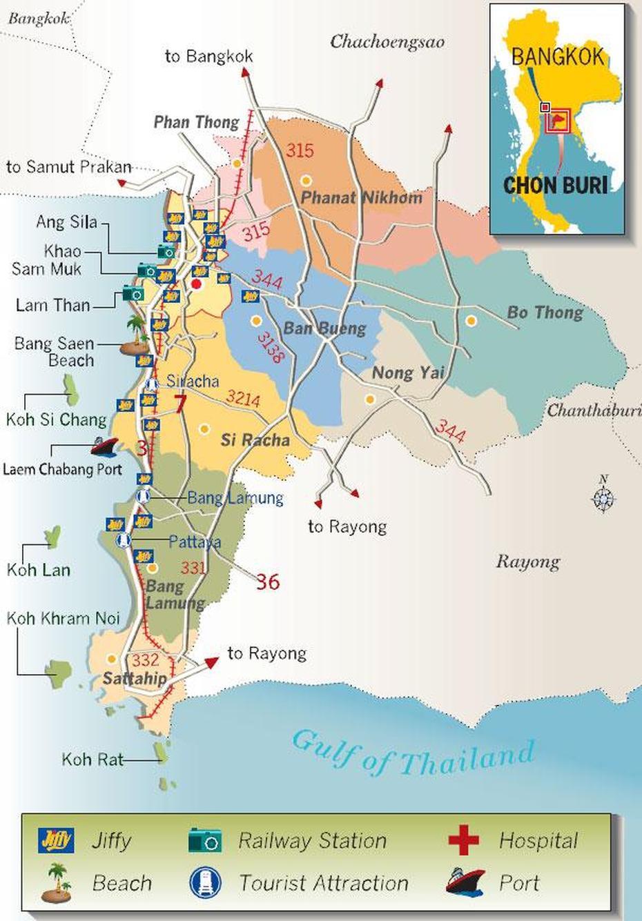 Chonburi Maps, Chon Buri, Thailand, Pattaya Thailand, Pattaya Tourist