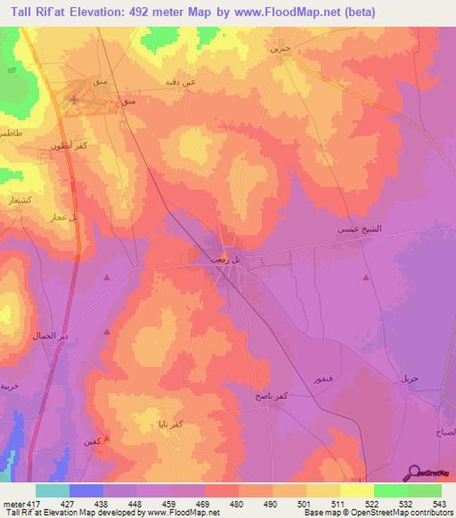 Elevation Of Tall Rif`At,Syria Elevation Map, Topography, Contour, Tall Rif‘At, Syria, Rifat Khan, Rifat Ozbek