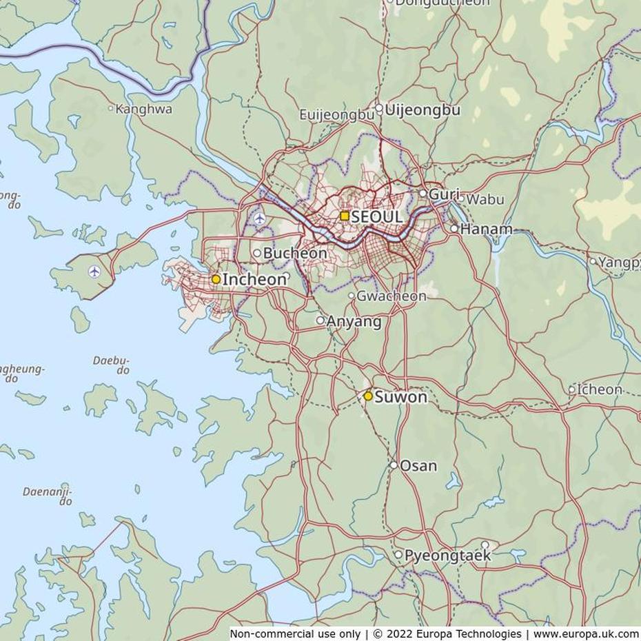 Map Of Anyang, South Korea | Global 1000 Atlas, Anyang, South Korea, Anyang City, Anyang