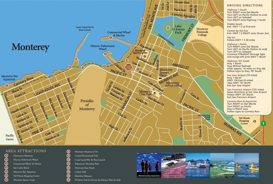 Monterey Tourist Attractions Map, Monterey, United States, Monterey State Historic Park, Monterey Harbor