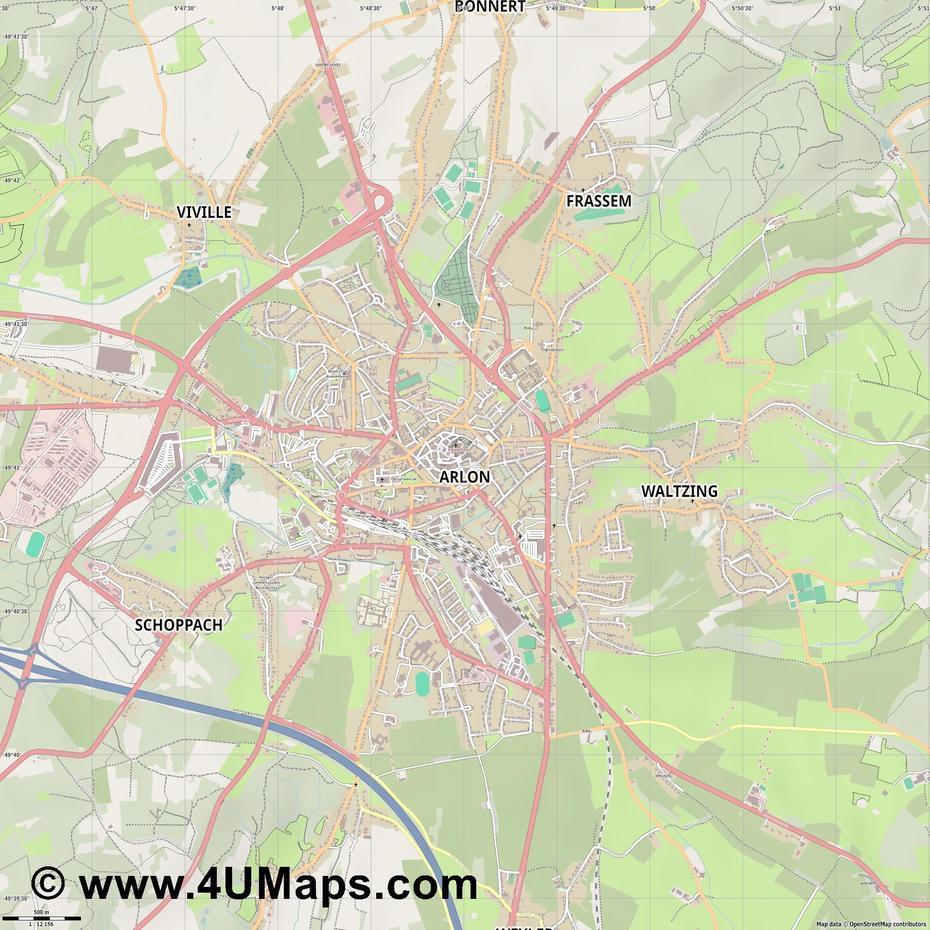 Pdf, Svg Scalable City Map Vector Arlon, Arlon, Belgium, Antwerp Belgium Diamonds, Ikea Arlon